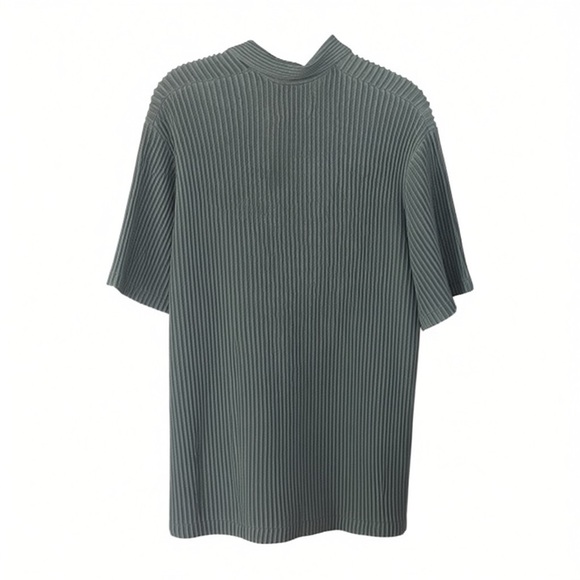 Abercrombie & Fitch Stitch Johnny Collar Sweater Men's Gray Polo Shirt Size L - Picture 4 of 4